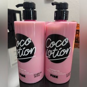 2 full size bottles of coco oil lotion
